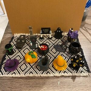 Dollhouse Halloween Miniature Set with Black and Orange Accents